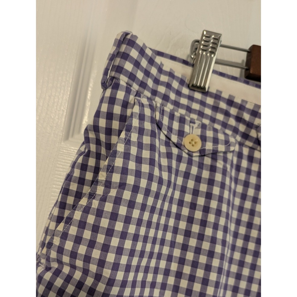 Polo Golf Ralph Lauren Mens 36 Gingham Shorts Purple White Links Fit Cotton NICE - Picture 4 of 6